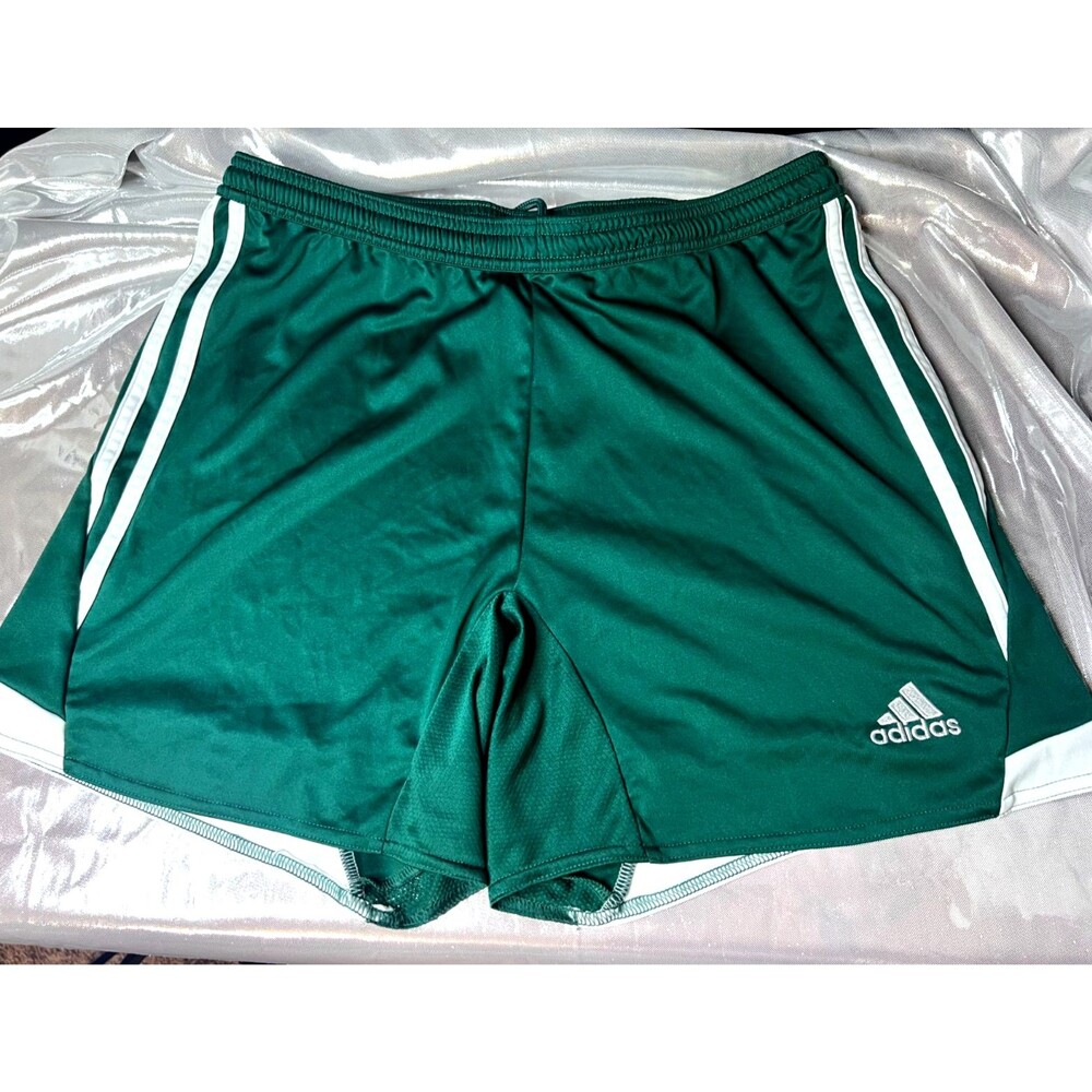 Adidas Ladies Climacool Athletic Shorts Hunter Green White Size Large